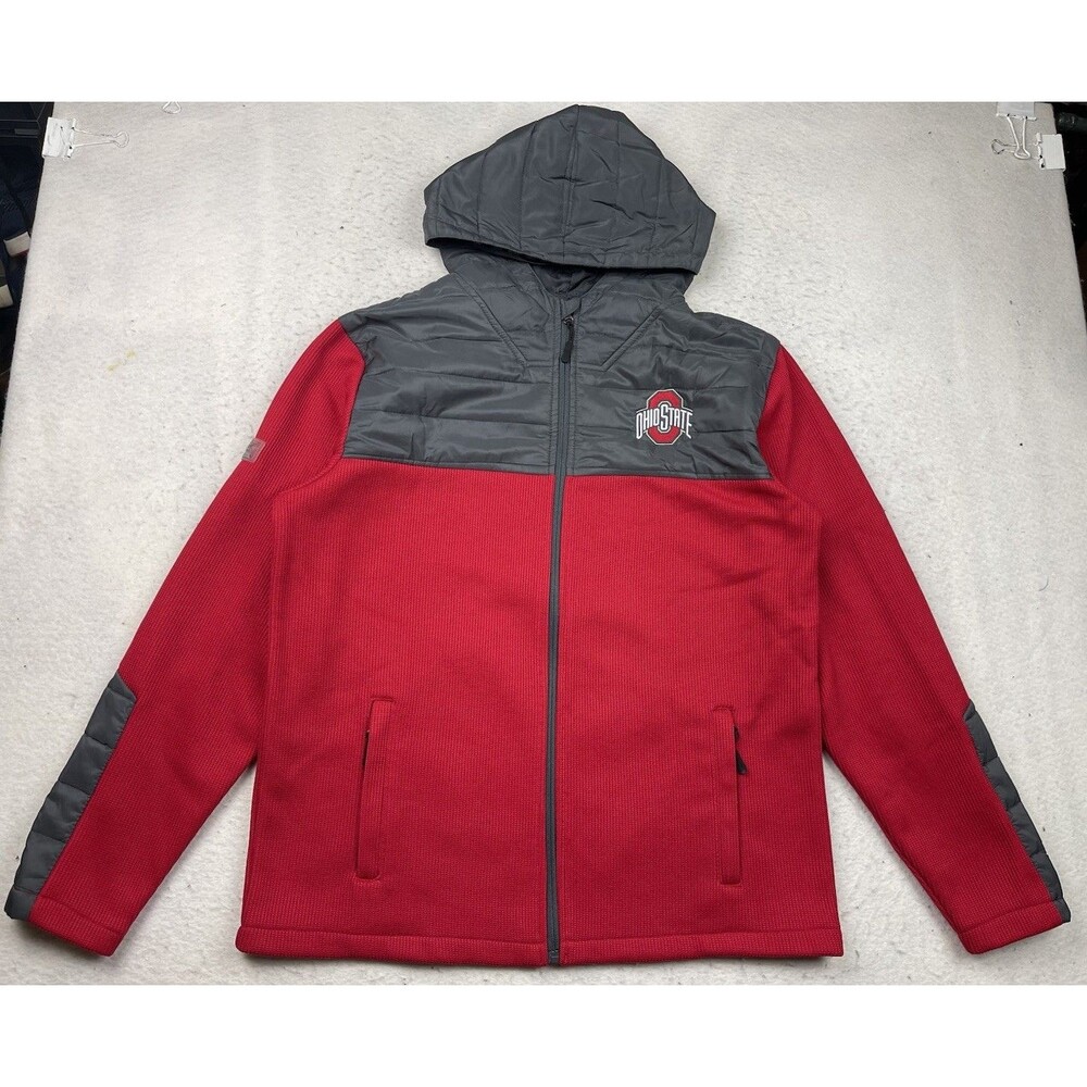 Ohio State Buckeyes Colosseum Men’s Large Red Gray Color Block Full-Zip Jacket